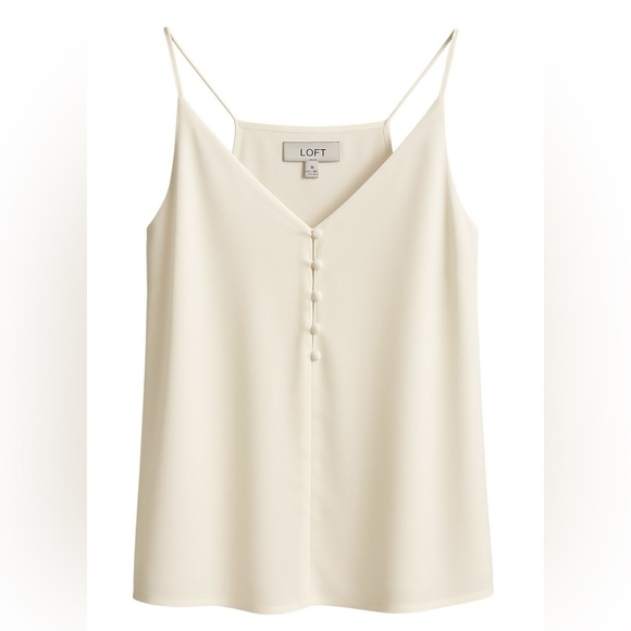 LOFT Ivory Size S Chiffon Spaghetti Strap Camisole – Size S - Picture 2 of 3